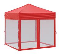 vidaXL Folding Party Tent with Sidewalls Taupe 2x2 m