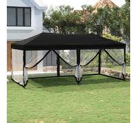 (black) vidaXL Folding Party Tent with Sidewalls Pavilion Marquee Multi Colours/Sizes