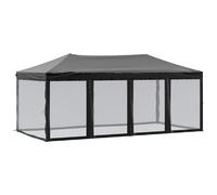 Folding Party Canopy 3x6m Taupe 210D Oxford Steel Frame with Sidewalls Quick