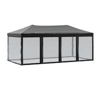 (black) vidaXL Folding Party Tent with Sidewalls Pavilion Marquee Multi Colours/Sizes