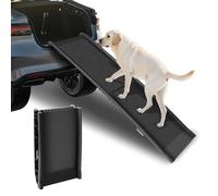 Folding Pet Car Ramp for Large Dogs, Foldable Pet Vehicle Ramp Dog Car Ramps with Non-Slip Rug Surface,Extra Long Dog Pets Stairs Lightweight Portable Dogs Steps for Cars Bed Sofa, Indoor Outdoor