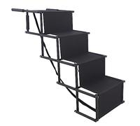 Folding Pet Dog Stairs Ladders Car Boot Access Ramp Doggy Foldable Ladder Lightweight Van Transport Travel Large Truck Backseat Portable For Cat Outdoor Acces Waterproof Surface Stair 4Steps
