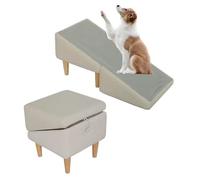 Folding Pet Ramps Stairs for Couch,Split Ottoman Dog Ramp Pet Sofa StepsDog Chair for Small and Large Dogs & Cats,Couch Height,Holds up to 220 lbs(Blue)