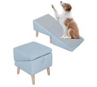 Folding Pet Ramps Stairs for Couch,Split Ottoman Dog Ramp Pet Sofa StepsDog Chair for Small and Large Dogs & Cats,Couch Height,Holds up to 220 lbs(Blue)