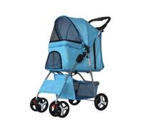 Folding Pet Stroller for Small & Medium Dogs and Cats - Portable 4-Wheel Travel Stroller with Storage Basket - Lightweight & Convenient Pet Carrier for Travel