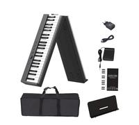 Folding Piano 88 Keys Adult Electronic Piano Beginners Midi Controller Musical Keyboard Professional Portable(Bk,EU)