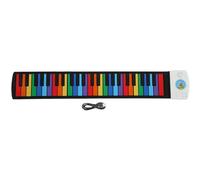 Folding Piano Keyboard, 49 Keys Roll Up Portable Electronic Piano for Beginners, 47 Sounds and 128 Rhythms Foldable Piano Keyboard for Christmas (Multi-Colour)