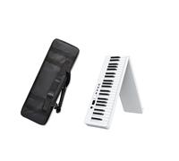 Folding Piano Keyboard, 88 Key Semi-Weighted Digital Piano, Bluetooth Electric Piano with Sustain Pedal & Carrying Case, Ideal for Adult, Kids (Color : White)