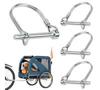 Folding Pipe Pins with Snap Fastener, Locking Pin, Safety Pins, Galvanised Cotter Pins, Safety Bolt for Farm Trailer, Lawn, Garden, M8 x 70 mm, 4 Pieces