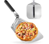 Folding Pizza Peel, 13 x 15 Inch Stainless Steel Pizza Paddle with Mental Handle, Pizza Oven Accessories for Baking Bread and Pie, Heat-Resistant & Easy Detachable Storage