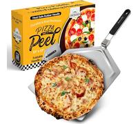 Folding Pizza Peel, Stainless Steel Perforated Pizza Peel with Mental Handle, 13 x 15 Inch Pizza Paddle Pizza Oven Peel Homemade Pizza, Bread, Pie