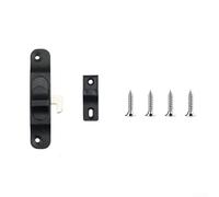 Folding Plastic Hook Lock with Spring-Activated Push Pull Motion for Sliding Screen Doors and Diamond Net (Black)