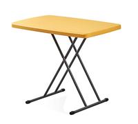 Folding Plastic Table - Adjustable Height Portable Laptop & TV Tray for Home Picnics & Parties - Yellow Snack Table Ideal for Versatile Use