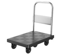 Folding Platform Cart, le Dolly Push Hand Truck for Warehouse & Ga Move, Rolling (Black)