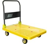 Folding Platform Cart Quiet DesignPlastic Flatbed Trolley for Easy Transport and Storage Heavy-Duty Moving Hand Wagon Versatile Utility Cart