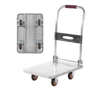 Folding Platform Trolley 150kg,Small Trolley with Wheels and Handle Transport Folding Cart Sack Barrow for The Easy Transport of Daily(Size:60x40cm)