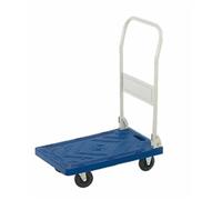 Folding Platform Trolley; 600 x 385 x 820; Fixed/Swivel Castors; Blue