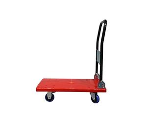 Folding Platform Trolley, Heavy Duty Hand Sack Cart Push Truck Mute Folding Rolling Flatbed Cart 360 Degree Swivel Wheels Foldable Handle (150KG) (87x57x90cm)