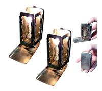 Folding Pocket Candle Lantern, Medieval Vintage Pocket Candle Lantern, Creativity Sequrety Folding Candle Lantern, Portable Outdoor Candle Lamp Decorative for Camping Hiking Travel (2 pcs)