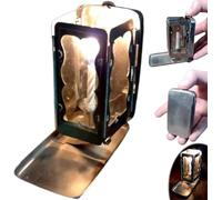 Folding Pocket Candle Lantern, Portable Stainless Steel Mini Lantern, Outdoor Candle Lantern,Decorative Candle Lantern for Camping Hiking Travel (1)