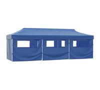 vidaXL Folding Pop-up Party Tent with 8 Sidewalls 3x9m Blue Canopy Gazebo