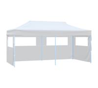 vidaXL Folding Pop-up Partytent with Sidewalls 3x6m Steel White Gazebo Canopy