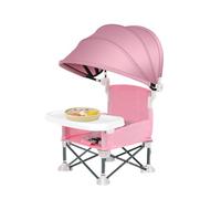 Folding Portable Baby Dining Chair,Portable Toddler Travel Seat with Eating Tray | Baby Folding Chair with Canopy for Outdoor Home Lawn Beach Camping Travel Picnic