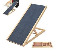 Folding Portable Dog Cat Stair Ramp 100 * 40cm * 30/40/50/60cm Adjustable Heights Pet Dog Puppy Ramp with Non-Slip Carpet Safety Pets Ladder for Indoor Outdoor, Disabled Dogs, Supports up to 80lbs