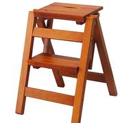 Folding Portable Ladder Stool, Solid Wood Step Chair, Multifunctional Safety Design for Home, Garden, Library, Heavy Duty, Ideal for Adults and Flower Racks