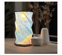 Folding Portable Lamp, Rice Paper Lantern Lamp, Foldable Table Lamp, Travel Lamp, Cordless Rechargeable Dimmable, Cozy Warm Lighting for Living Room, Bedroom, Camping, Small Decorative Lamp