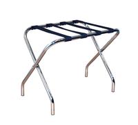Harbour Housewares 1x Chrome Folding Metal Luggage Rack - Portable Folding Single Tier Home Bedroom Suitcase Travel Chest Storage Stand