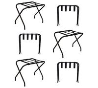 Folding Portable Metal Luggage Rack Hotel Suit Case Stand - Pack of 6 Harbour Housewares Black One Size