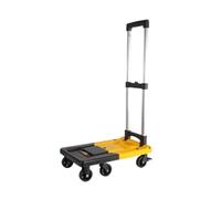 Folding Portable Platform Trolley Heavy Duty Luggage & Cargo Cart Small Household Trailer for Moving Warehouse Transport Black & Yellow Large Size