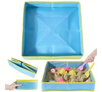 Folding Portable Sandbox, 15in Kids Sand Box for Outdoor Backyard and Indoor Play,Durable Foldable Fabric Sandboxes for Beach Camping and Sensory Play Fun