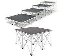 Folding Portable Stage Platform 1.2x4ft 3x3ft, Connectable Platforms Stair Modular System for School Auditoriums/Concert Events(100x100x20cm(39.5x39.5x7.9in))