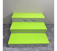 Folding Portable Stage Steps Small, 3 Tiers Stage Stair Platform, Tapered Standing Choral Riser for School, Church, Wedding, Theater, Concert All Ordinary(Green)