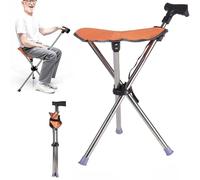 Folding Portable Walking Stick Seat Adjustable Cane Chair Stool 200Kg