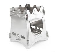 Folding Portable Wood Burning Stove Stainless Steel Compact Camping Cooking Stove Space-Saving Lightweight Outdoor Grill Boil Silver 11.3x16.5x9cm For Hiking Backpacking BBQ