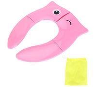 Folding Potty Seat Pad Portable Baby Toddler Toilet Training Seat Non Slip Pad for Kids Boys Girls Foldable Toddlers Toilet Seat Recyclable Potty Seat Cover (Pink)