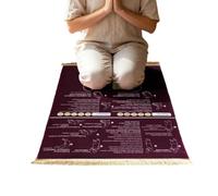Folding Prayer Mat - Educational Floor Carpet for Beginners | 50x90cm, Plush Velvet Material, Guided Instruction Mat for School, Slip-Resistant Base Porch, Compact Worship Accessory Holidays