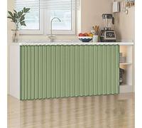 Folding Privacy Cupboard for Kitchen & Laundry - Dust-Proof Valance with Self-Adhesive Sliding Rail, Green, W180xH80cm - Versatile Under Sink Storage Solution