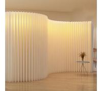 Folding Privacy Screen with Atmosphere Light, Soft Partition for Home Office Decoration and Space Division