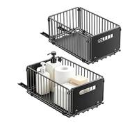 Folding Pull-Out Basket, With Space-Saving Design, 37.5x24.5x19cm, Foldable Sliding Cabinet Organizer, Pull Out Cabinet Organizer, Effortless Access Anywhere, For Rv Apartment House Laundry Bathroom