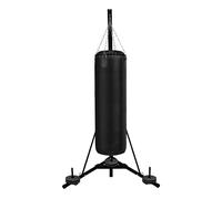 Folding Punch Bag Stand 68kg 150lbs Free Standing Hanging Frame Height Adjustable 182cm - 230cm / 6ft - 7.5ft Boxing Martial Arts Equipment Stable Triangle Base Heavy Duty Steel Weight Plate Holder