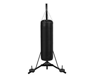 Folding Punch Bag Stand 68kg 150lbs Free Standing Hanging Frame Height Adjustable 182cm - 230cm / 6ft - 7.5ft Boxing Martial Arts Equipment Stable Triangle Base Heavy Duty Steel Weight Plate Holder
