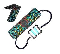 Folding Push-Up Board, Colour-Coded Push-Up Training Board, Folding Training Device with Bands for On the Go Strength Training Muscle Building
