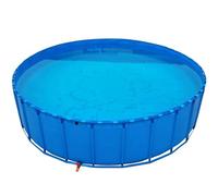 Folding PVC Fish Pond with Drain Valve - Outdoor Water Storage Pool for Koi, Turtles & Saltwater Fish - Temporary Canvas Holding Tank for Aquariums