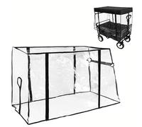 Folding Rain Cover for Camping Cart, Waterproof Push-Pull Wagon Cover, Foldable Trolley Rain Cover with Roof, Picnic Cart Cover
