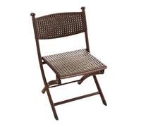 Folding Rattan Chairs, Modern Mid Century Dining Chairs with Ergonomic Backrest, Portable Wicker Farmhouse Style for Garden and Camping