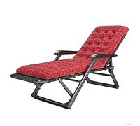 Folding Recliner Chair - Multi-Position Adjustable Lounger with Cushion & Headrest for Outdoor Garden & Balcony, Supports 200Kg, Red Octopus Feet Design